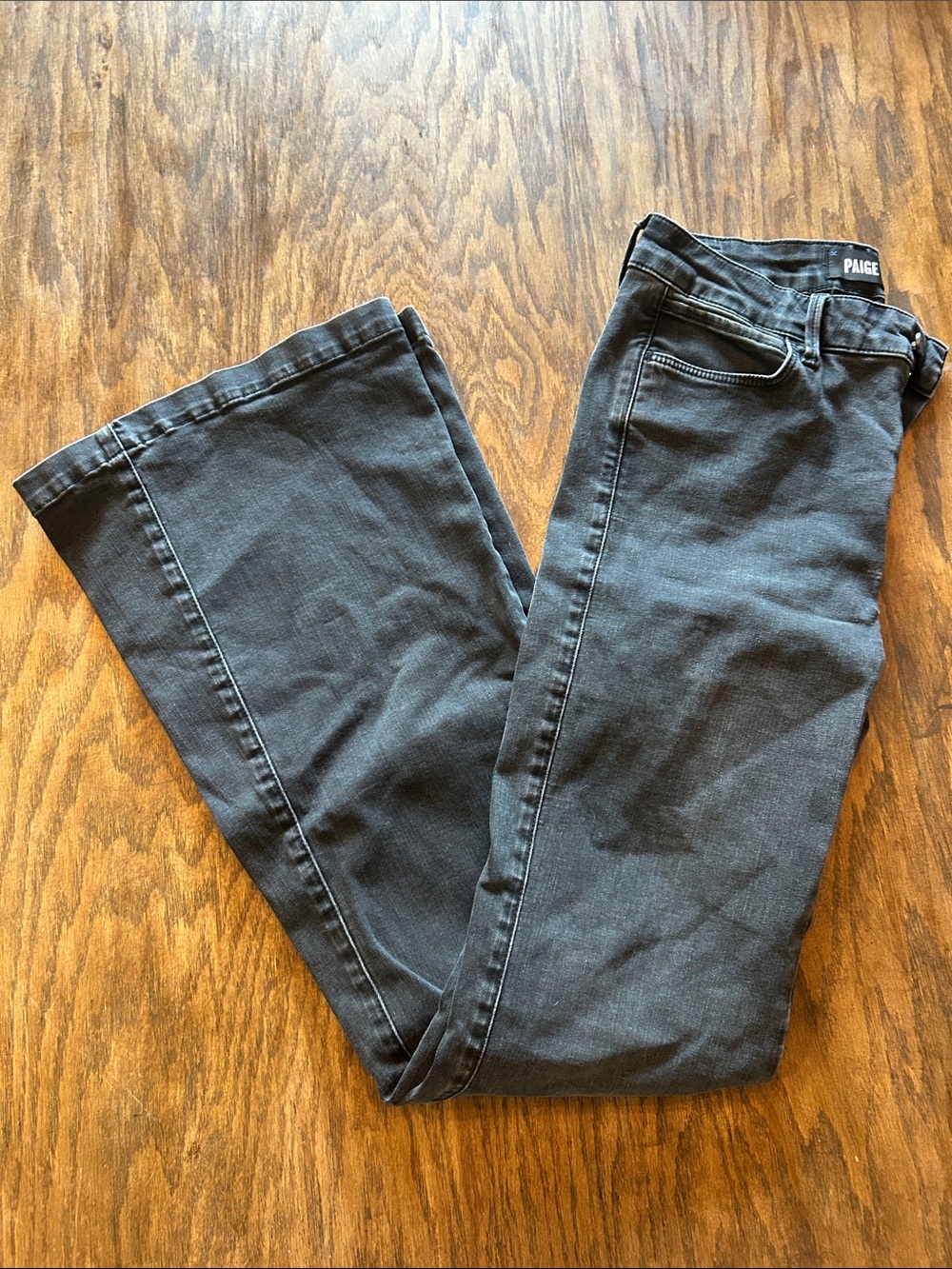 PAIGE Women's Black Flare Jeans